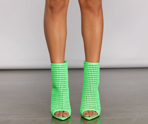 Neon Lights Caged Stiletto Heels