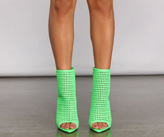 Neon Lights Caged Stiletto Heels