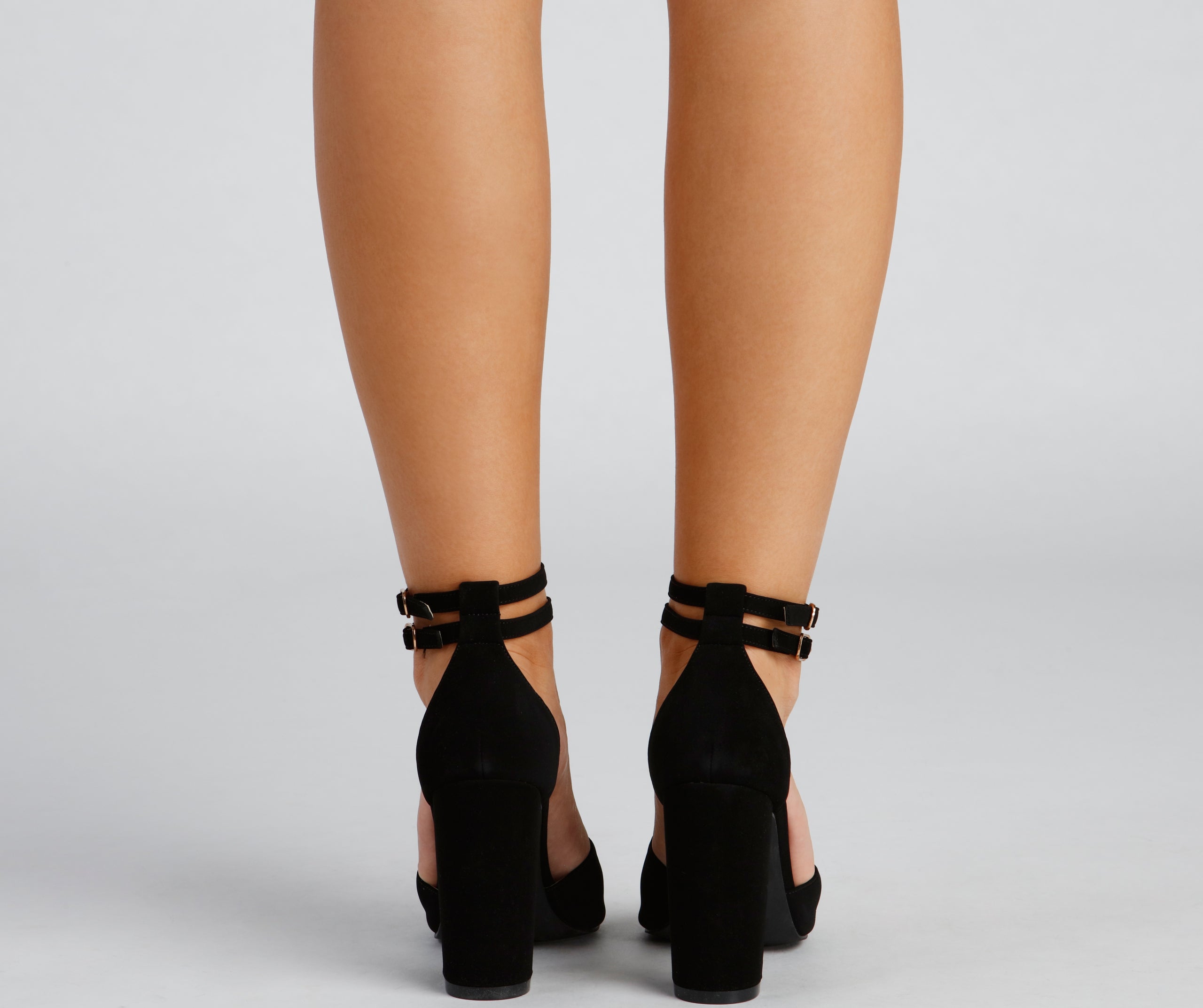 Classic Staples Nubuck Double Strap Heels