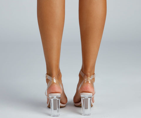 VIP List Lucite Block Heels