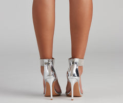 Rhinestone Drip Chrome Stiletto Heels
