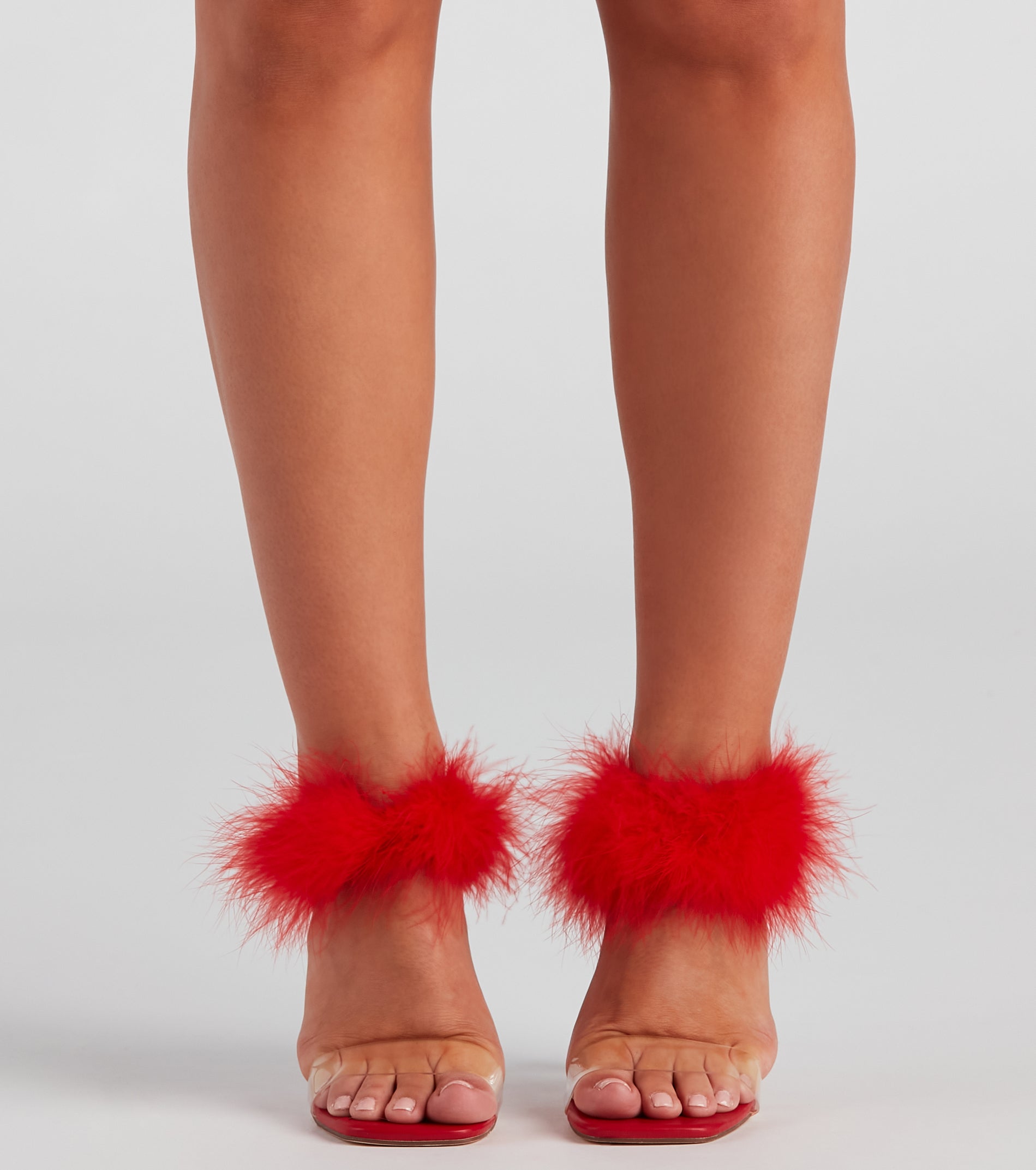 Wait Fur It Marabou Lucite Heels