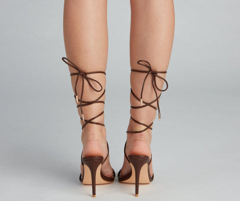 Chic Girl Lace-Up Stiletto Heels