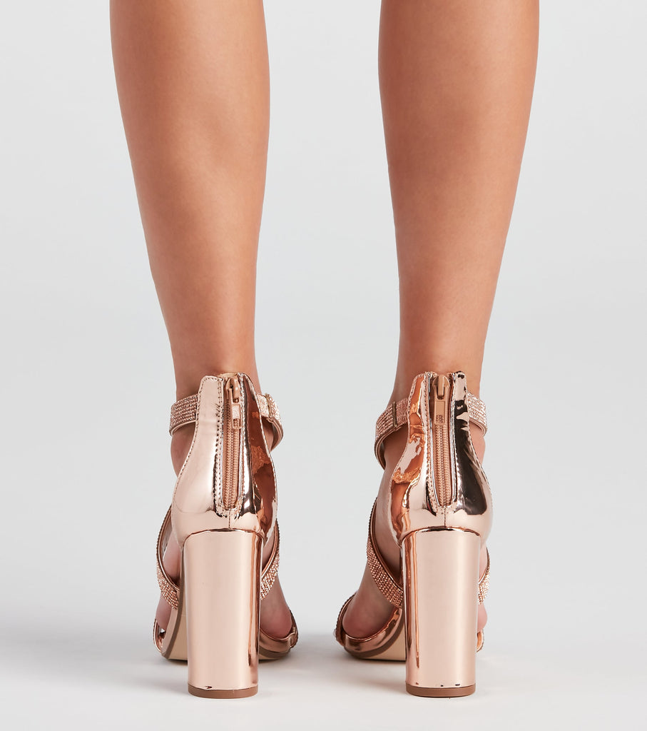 block heel rhinestone shoes