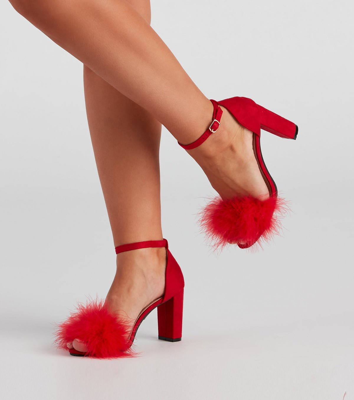 Marabou Babe Block Heels