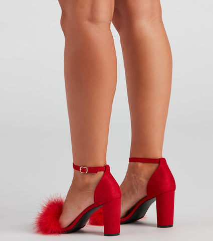 Marabou Babe Block Heels