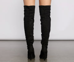 Essential Faux Suede Stiletto Thigh High Boots