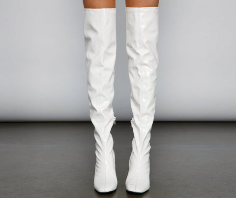 So Seductive Patent Leather Thigh-High Boots