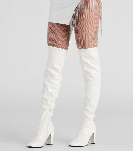 Sleek Vibes Only Thigh-High Boots