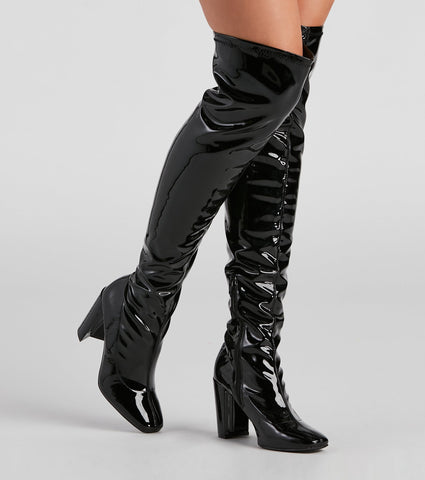 Sleek Vibes Only Thigh-High Boots