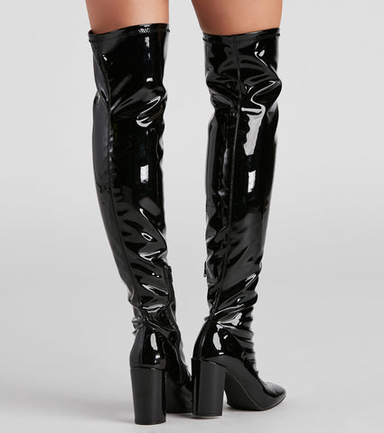 Sleek Vibes Only Thigh-High Boots