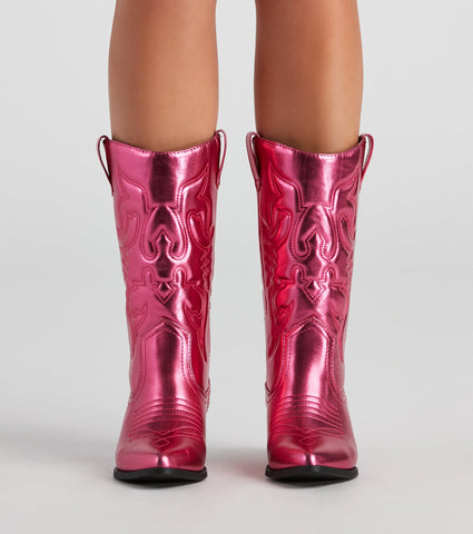 Major Glam Metallic Cowboystiefel