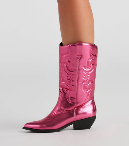 Major Glam Metallic Cowboystiefel