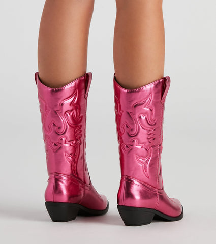 Major Glam Metallic Cowboystiefel