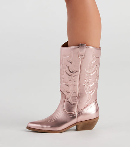 Major Glam Metallic Cowboystiefel