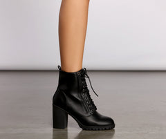 Trendy Moves Lace-Up Combat Booties