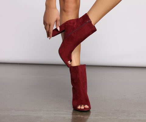 Peep Toe High Heel Ankle Booties