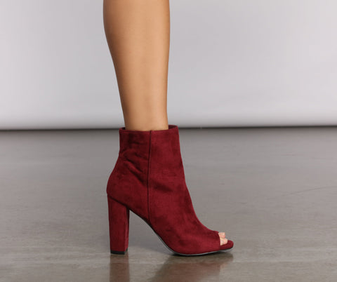 Peep Toe High Heel Ankle Booties