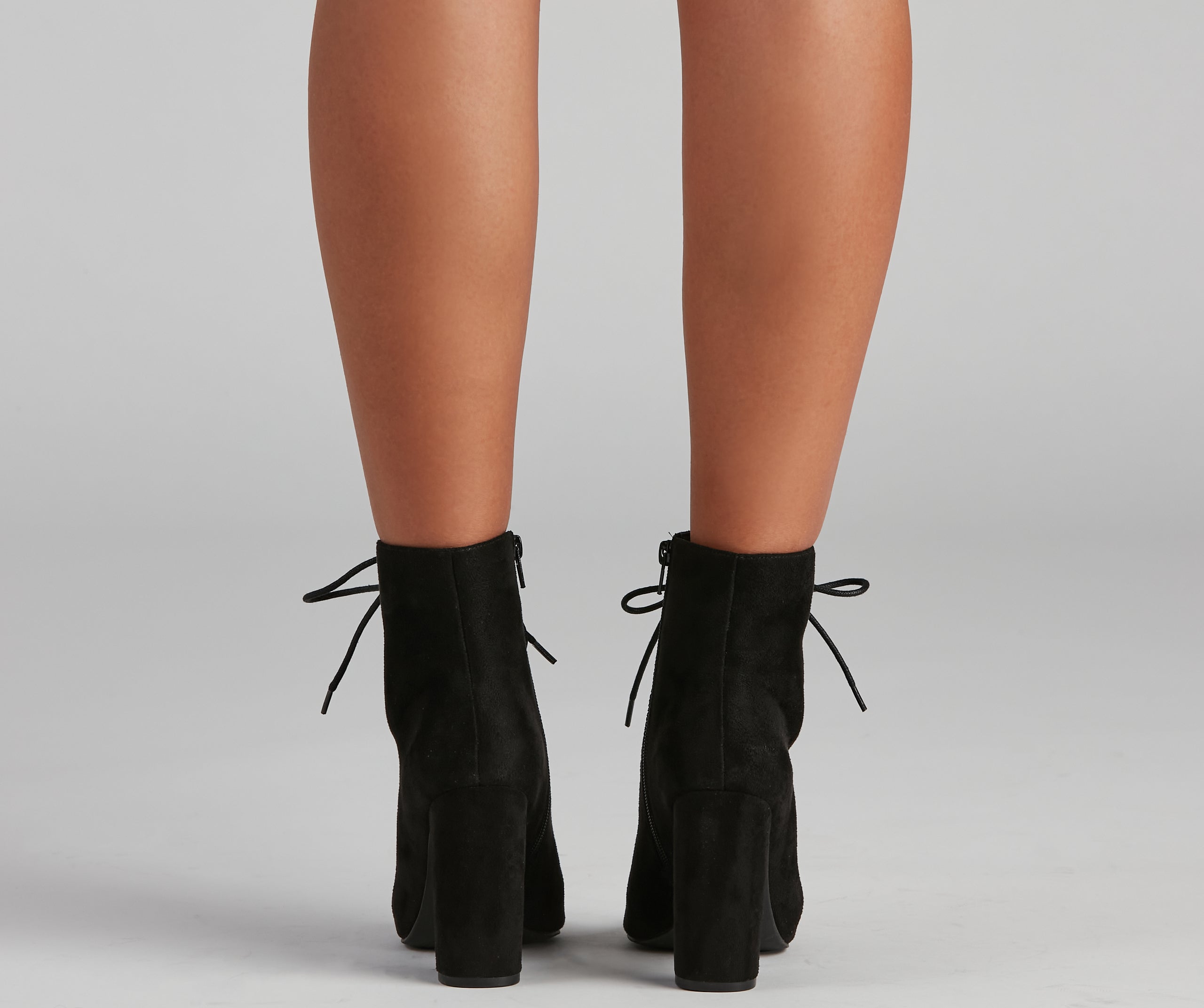 Perfect Peep Lace-Up Booties