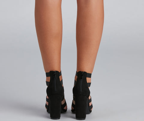 Strapped For Style Caged Block Heels