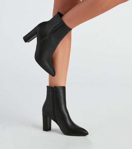 Back To Basics Faux Leather Ankle Booties