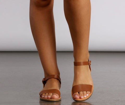 Perfectly Simple Faux Leather Sandals