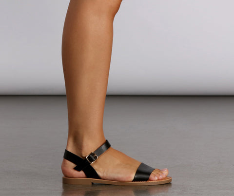 Perfectly Simple Faux Leather Sandals