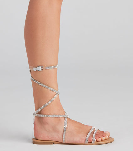 Glam Radar Lace-Up Flat Sandals