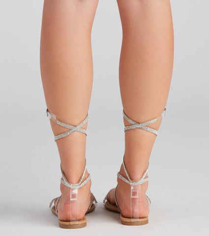 Glam Radar Lace-Up Flat Sandals