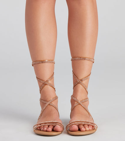 Glam Radar Lace-Up Flat Sandals