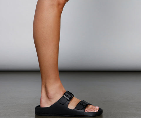 On Trend Double Buckle Sandals