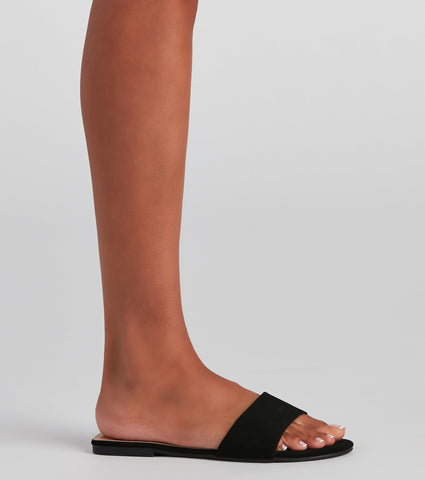 Stylish Basics Nubuck Slide Sandals