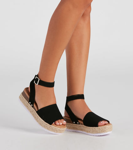 Sandales espadrilles en nubuck sans effort