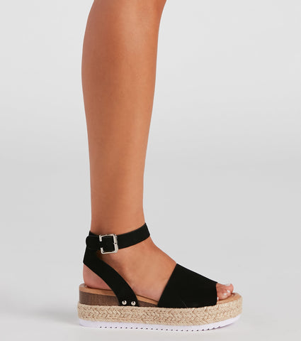 Sandales espadrilles en nubuck sans effort