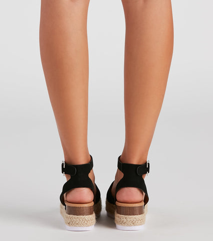 Sandales espadrilles en nubuck sans effort