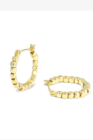 Gold Sugar Cube Hoops