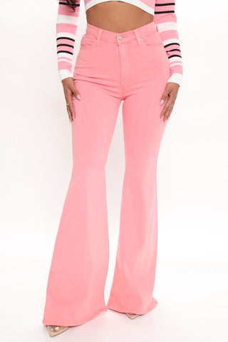 Tall Santorini Super Stretch Flare Jeans - Pink