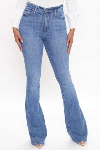 Tall Toledo Classic Flare Stretch Jeans - Medium Blue Wash