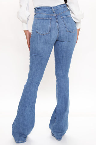 Tall Toledo Classic Flare Stretch Jeans - Medium Blue Wash