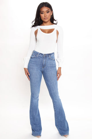 Tall Toledo Classic Flare Stretch Jeans - Medium Blue Wash