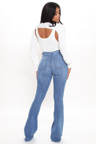 Tall Toledo Classic Flare Stretch Jeans - Medium Blue Wash
