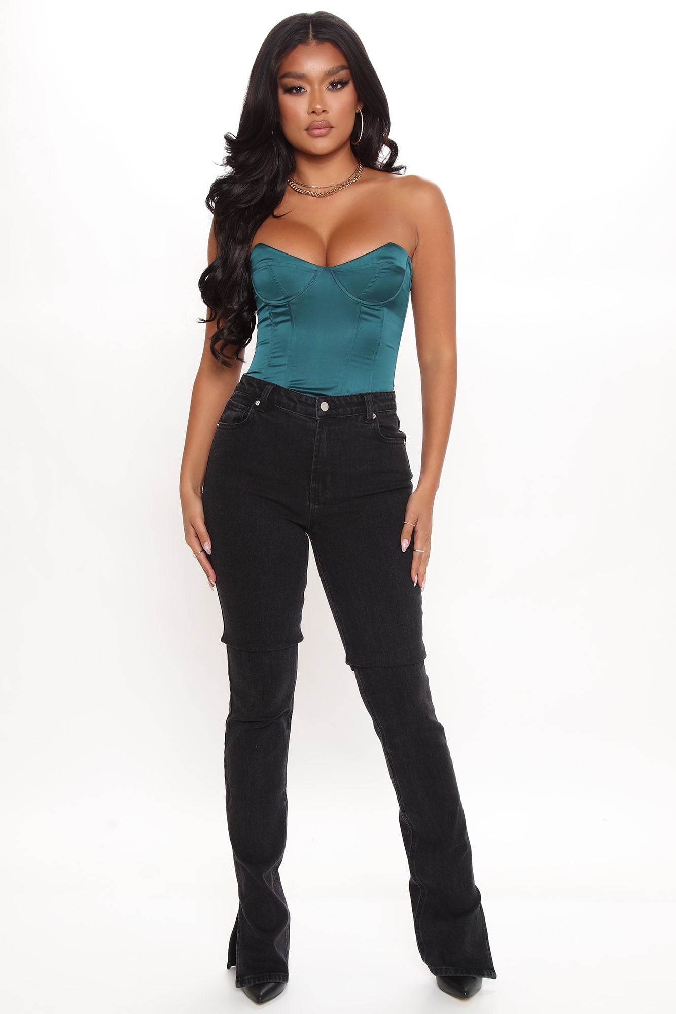 Tall Supernova Side Split Straight Leg Jeans - Black