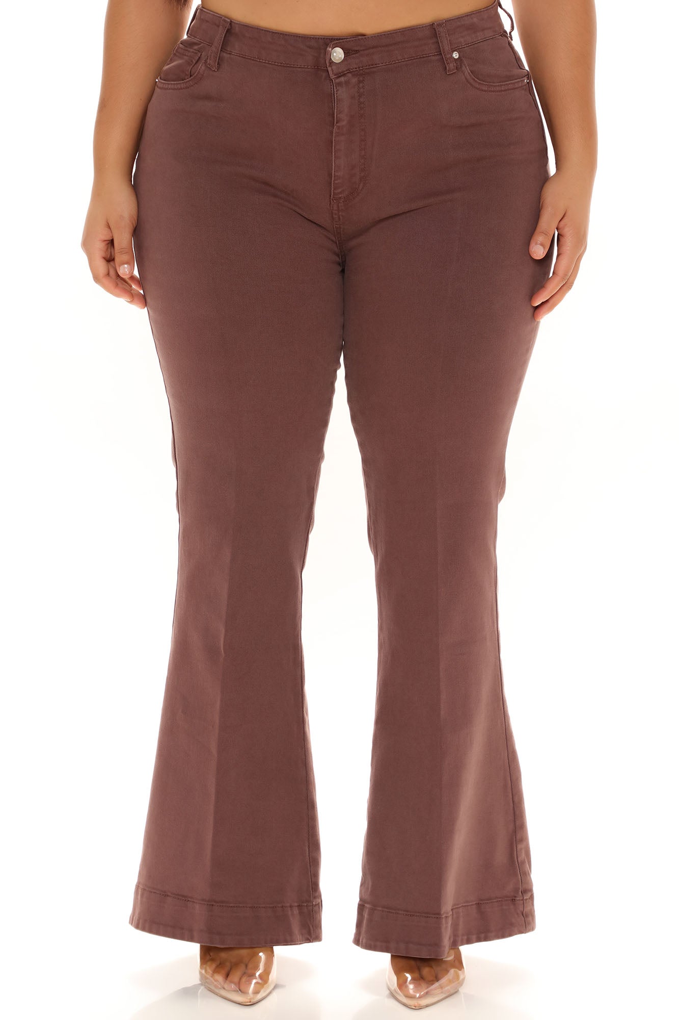 South Of France Trouser Flare Jeans - Chocolate