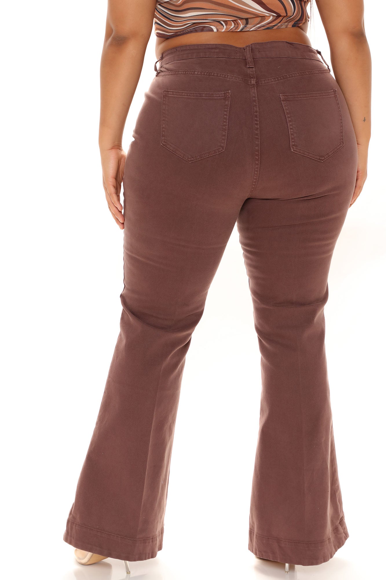 South Of France Trouser Flare Jeans - Chocolate