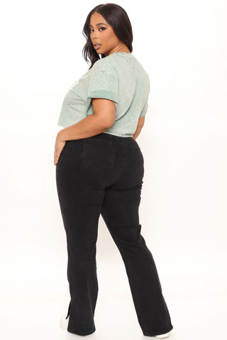 Supernova Side Split Straight Leg Jeans - Black