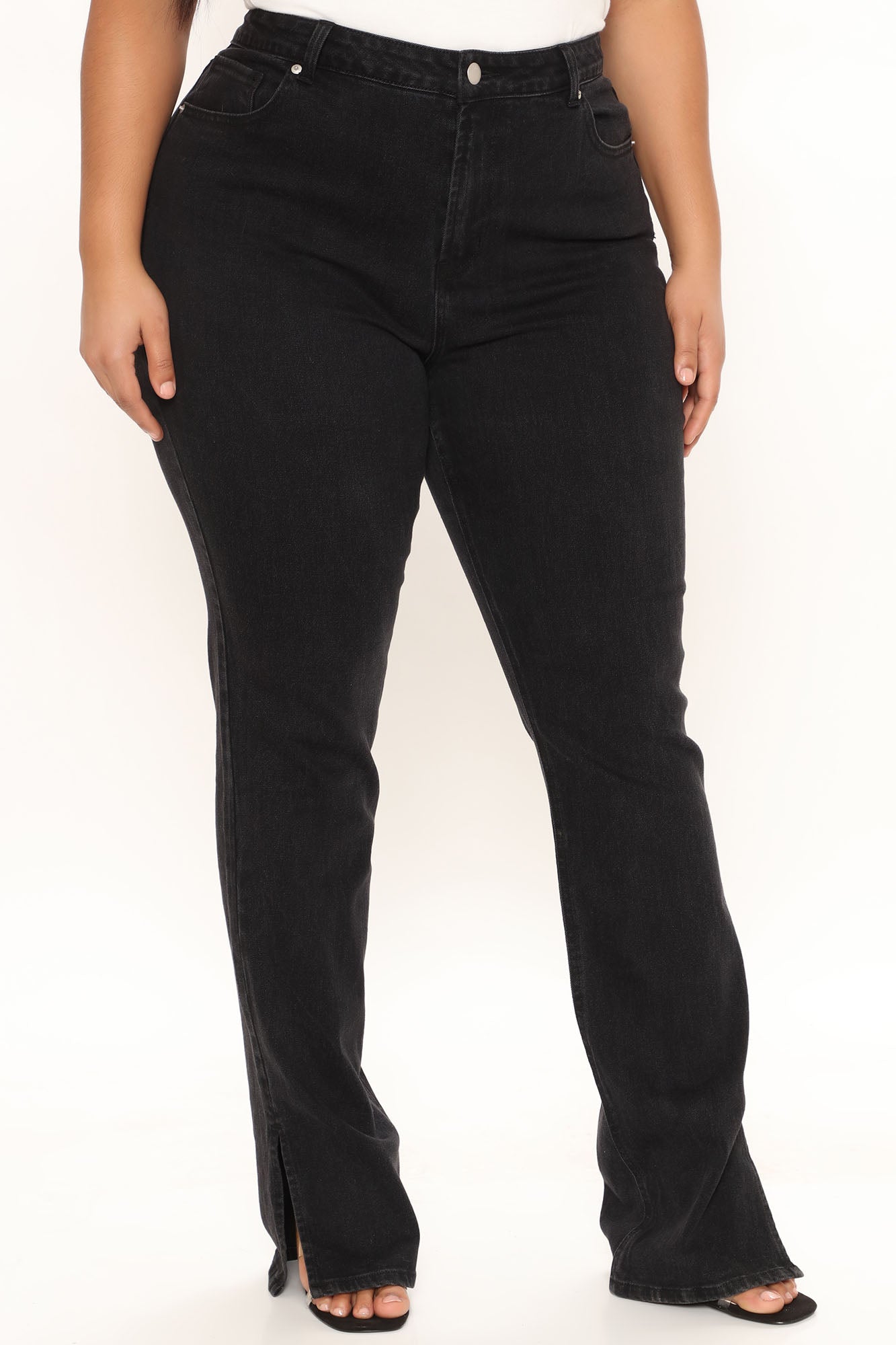 Tall Supernova Side Split Straight Leg Jeans - Black
