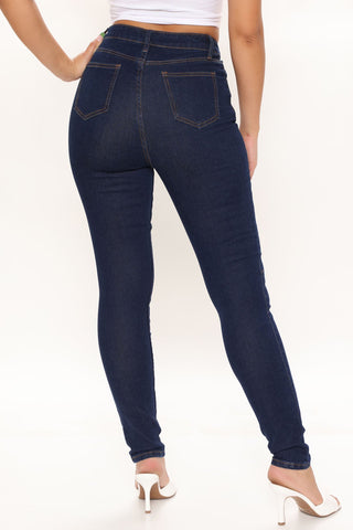 Supernatural Vibes Stretch Skinny Jeans - Dark Wash