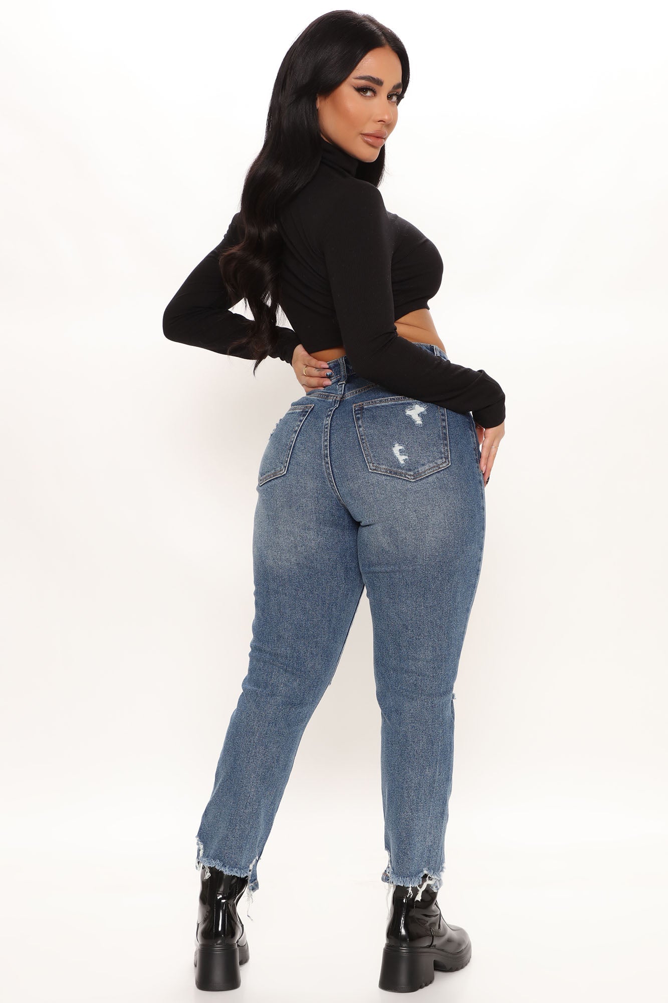 Soho Straight Ankle Jeans - Medium Blue Wash