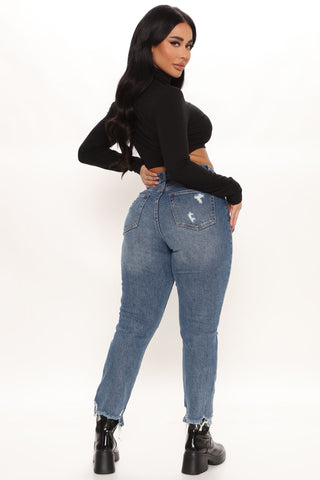 Soho Straight Ankle Jeans - Medium Blue Wash
