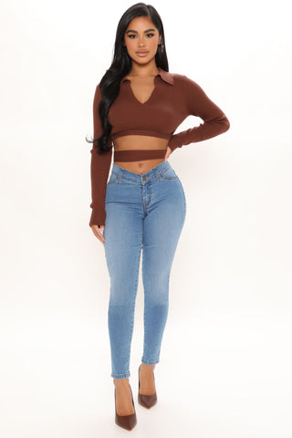 V Nice To Flex Game Skinny Jeans - Light Blue Wash
